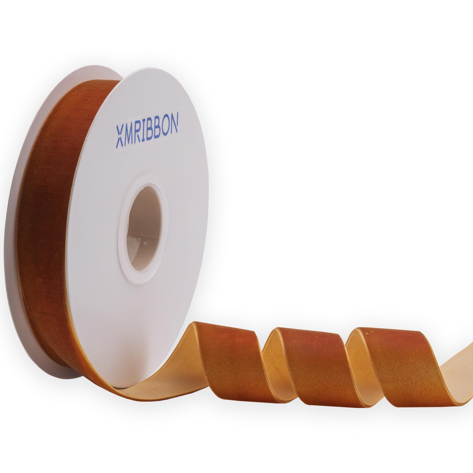 XMRIBBON Copper Velvet Ribbon Single Sided, 1 Inch by 10 Yards Spool — image 1