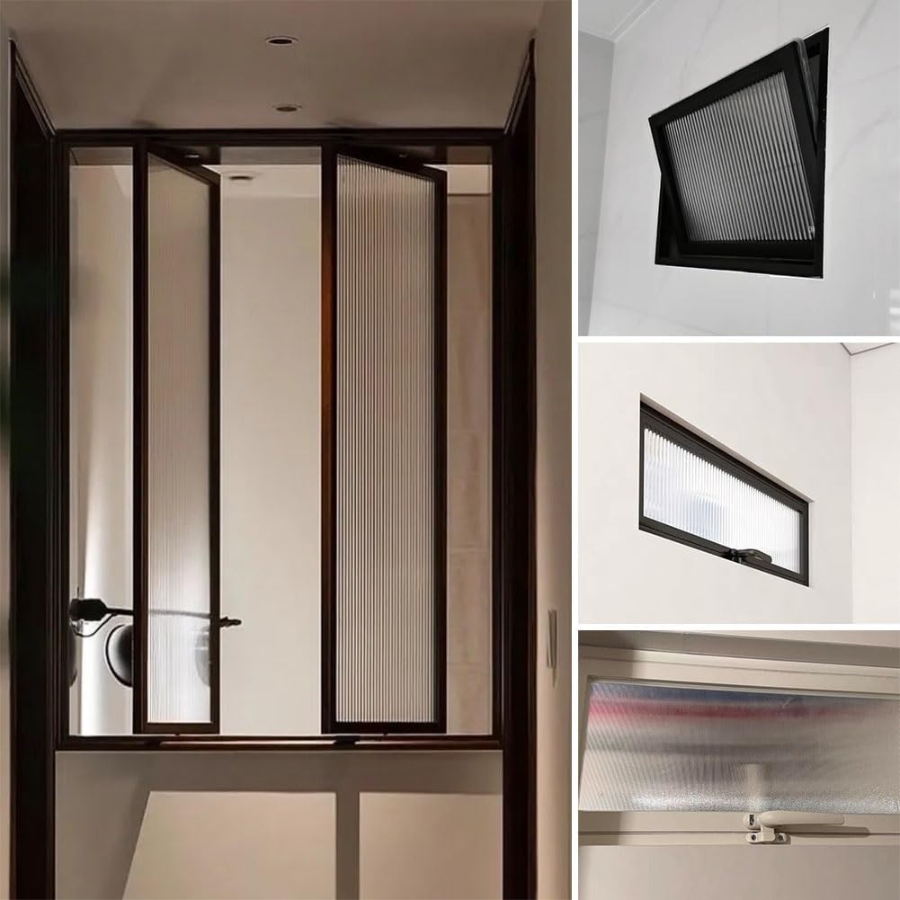 Rectangular Basement Window with Privacy Glass, 360° Rotatable Embedded Hopper Windows, Rotating Ventilation Casement Replacement for Bathroom/Kitchen/Warehouse/Playhouse(White,W20" x H12")