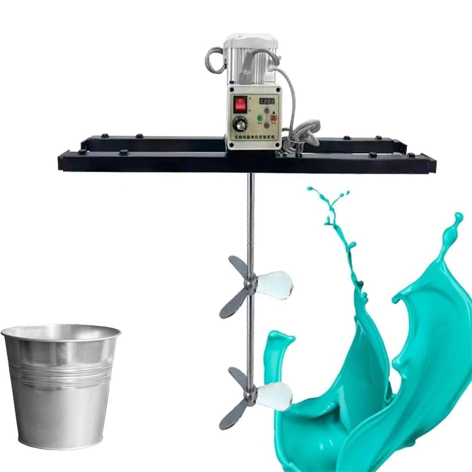 Mezclador de pintura eléctrico de 2100 W, agitador resistente para pintura, tinta, revestimiento, varilla de acero inoxidable, 4 velocidades, ajustable