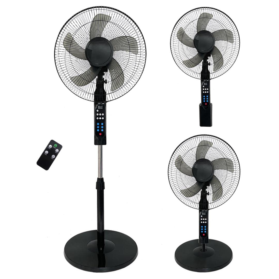 Milton Fan 3 In 1 Stand/Table & Wall 16 Inch Fan With Remote Control 1500 RPM Speed Black Colour Model - FS40/1659-1 Years Full Warranty.