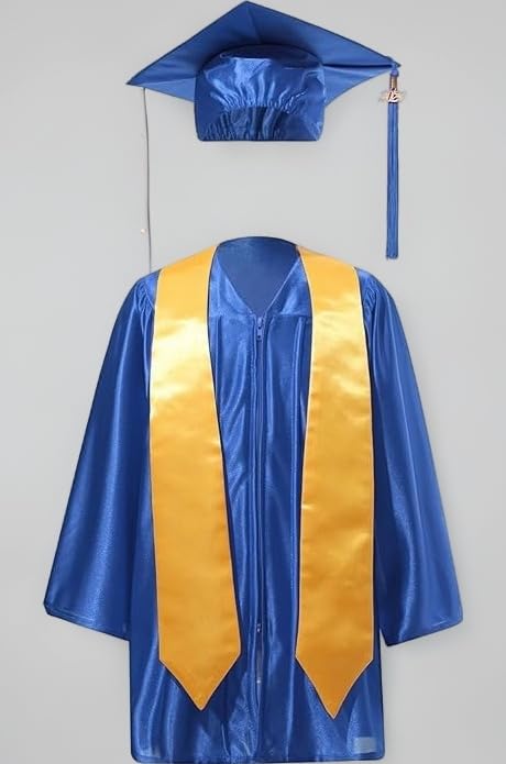 Kids Graduation Gown Costume Set with Cap and Stole for Convocation – Ideal for Boys and Girls – Perfect for School Events, Fancy Dress Competitions, and Role Play