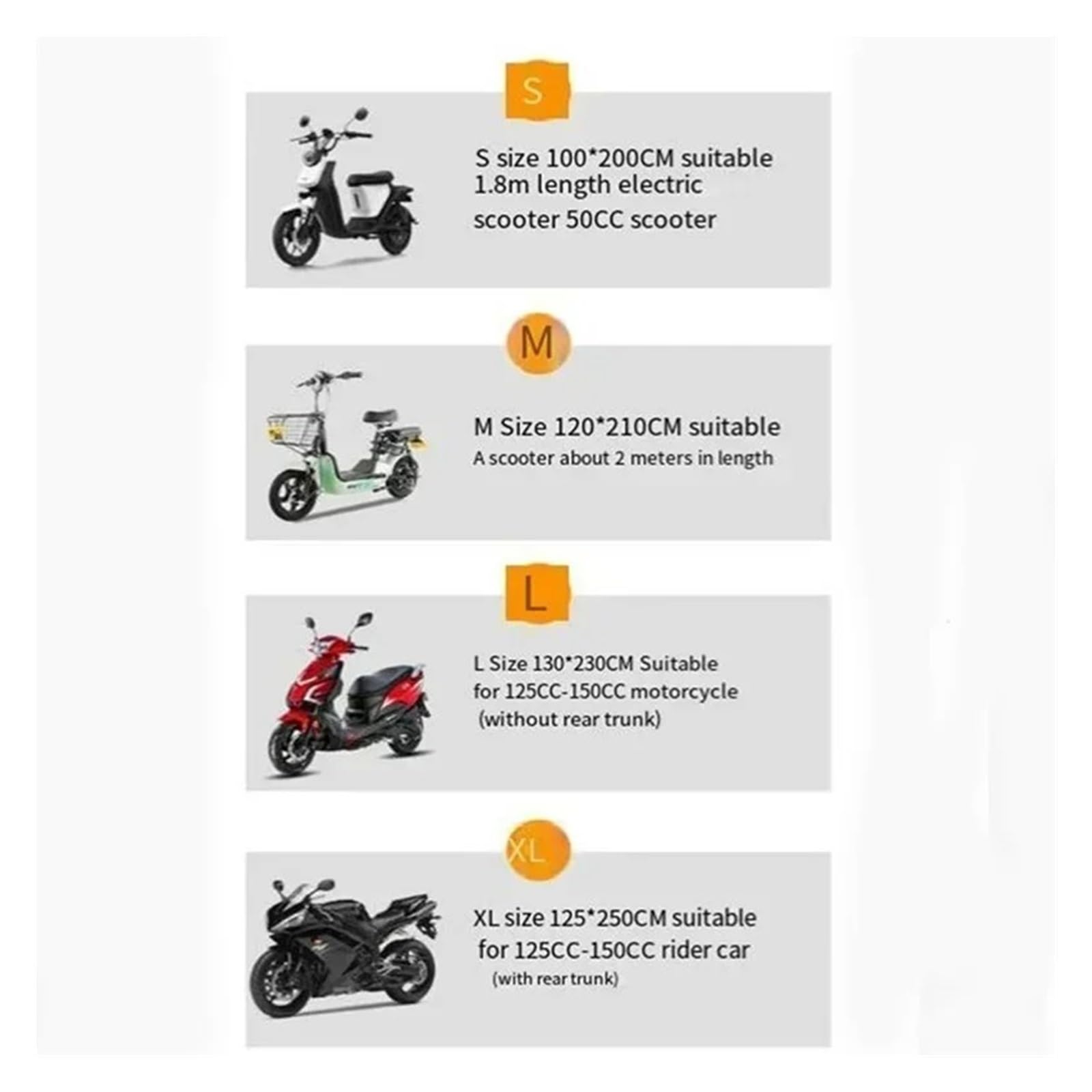 Funda para Moto Scooter para Motocicleta Cubierta Protectora Y Exterior Impermeable para Bicicleta Scooter Polvo Protección A Prueba Rayos para Motor(S 100X200CM)