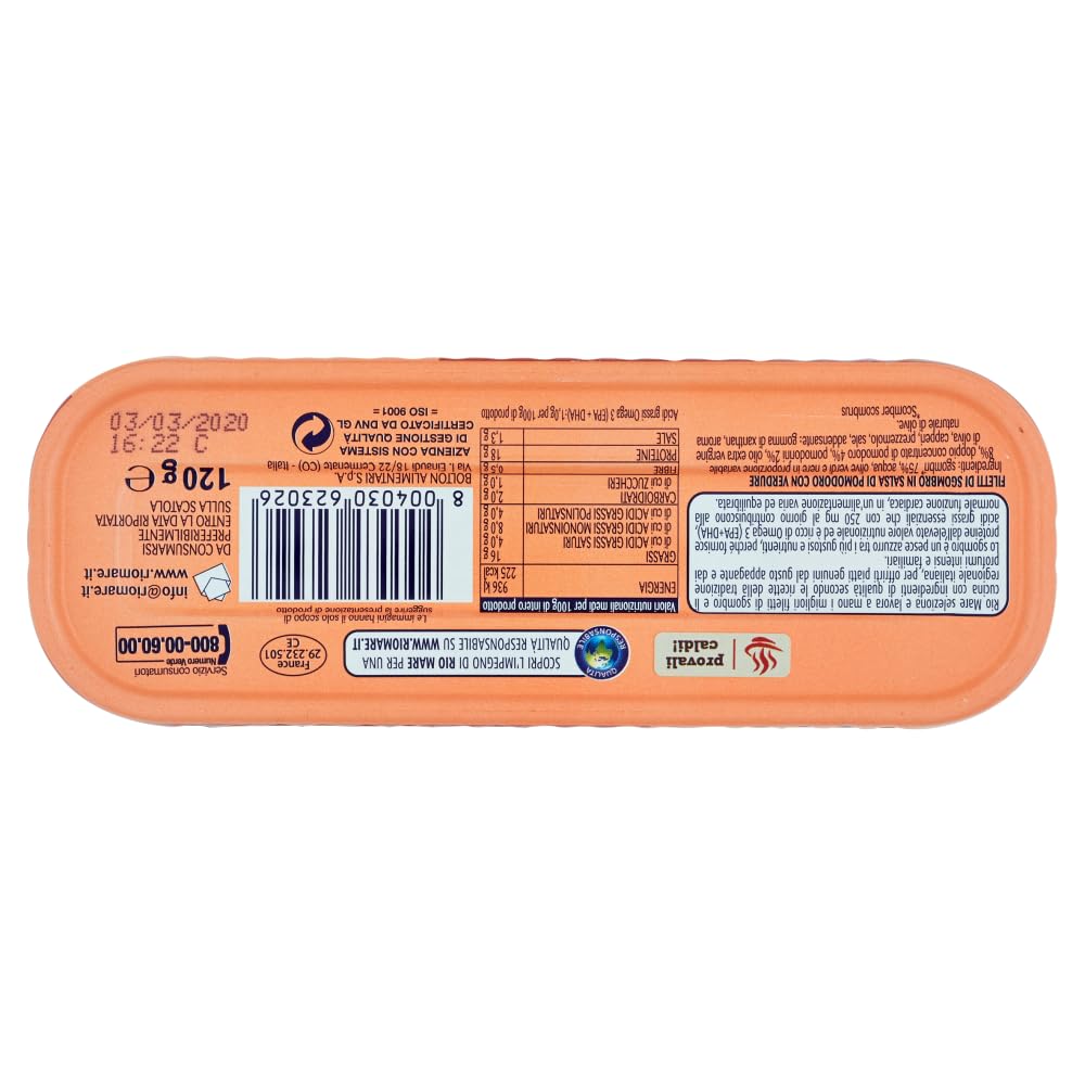 Italian Gourmet Filetti di Sgombro alla Siciliana 12 x 120g Makrele Dose