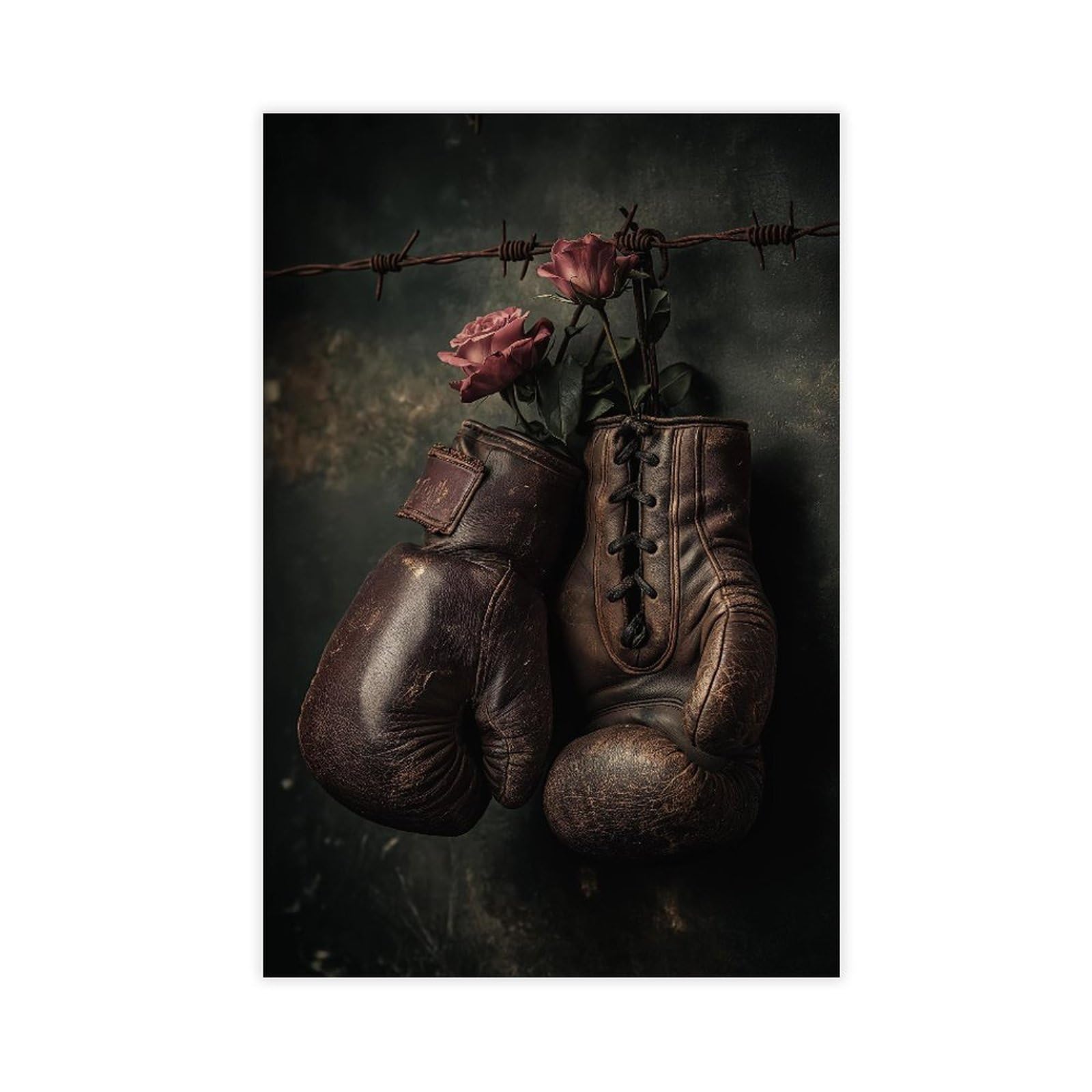 YWTJAX Vintage Boxing Gloves Poster Canvas Poster for Dorm Room Decor Gift