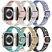 LETOID 6 Pack Stretchy Band Design for Apple Watch 38mm 40mm 41mm 42mm 44mm 45mm, Slim Women Nylon Elastic Wristbands Solo Loop Straps for iWatch Series 8 7 6 SE 5 4 3 2 1