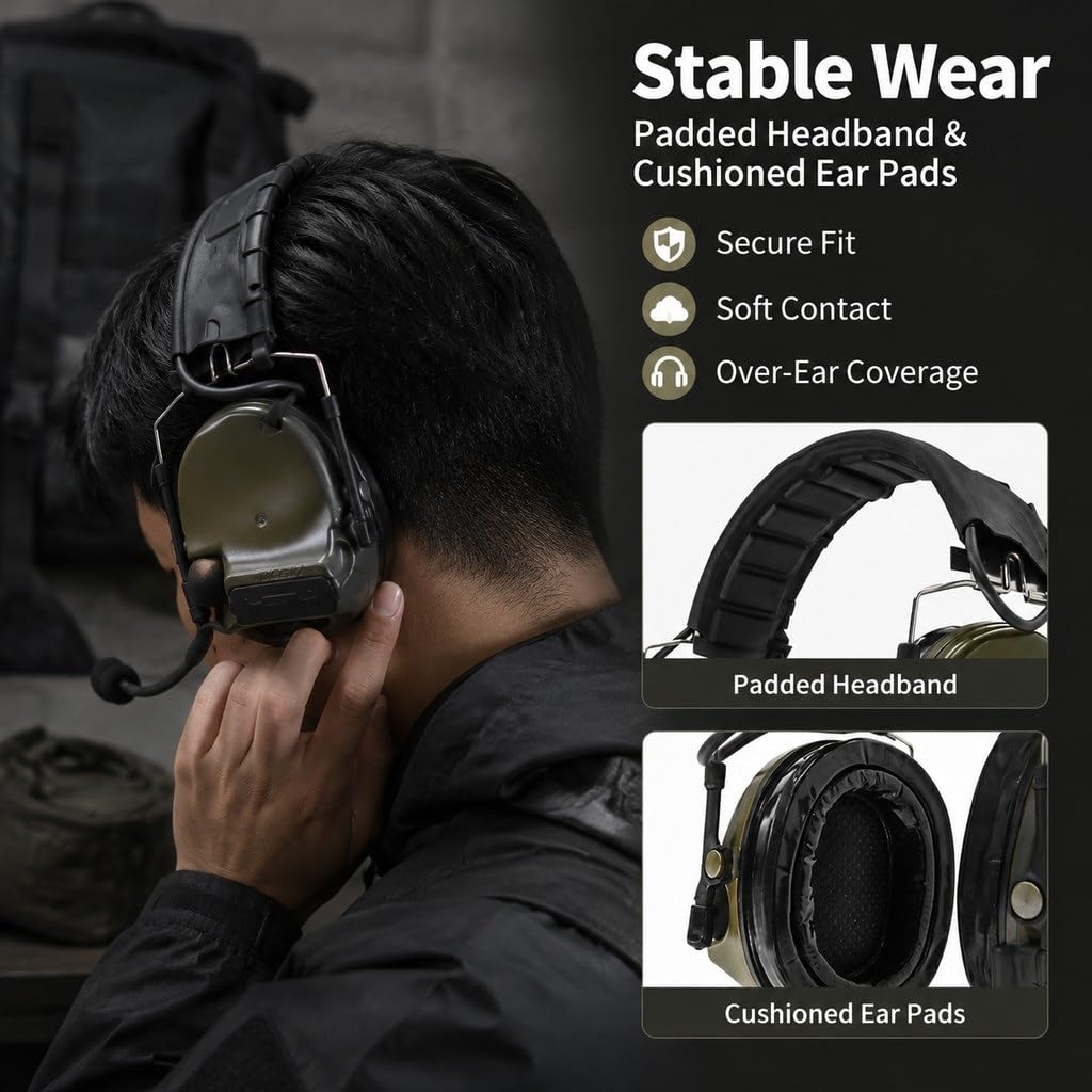 Auriculares Tácticos C3 con Reducción De Ruido, Comunicación Sonido Claro For Deportes Al Aire Libre, Entrenamiento Juegos