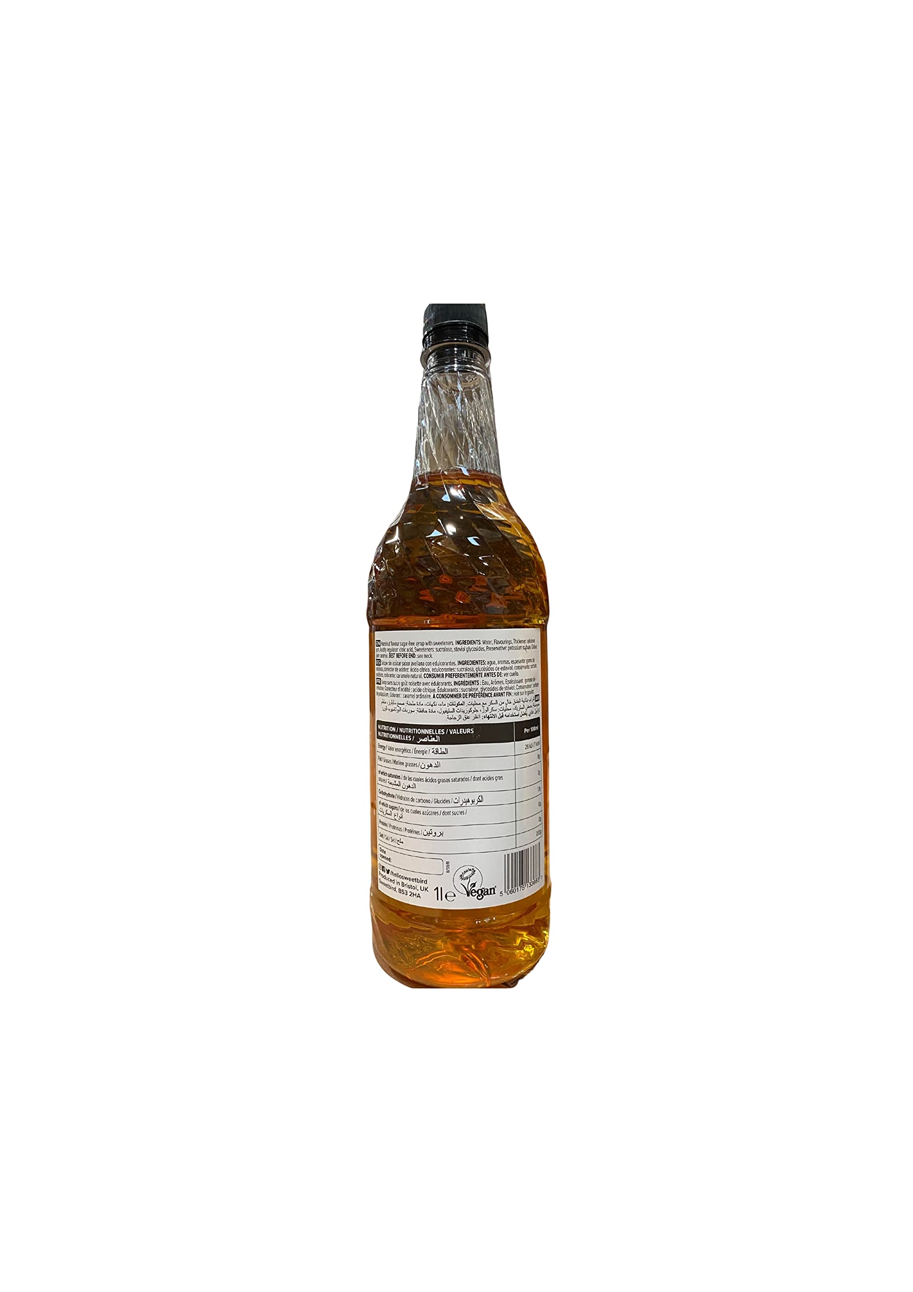 Sweetbird FS252 Haselnusssirup, zuckerfrei, 1 Liter