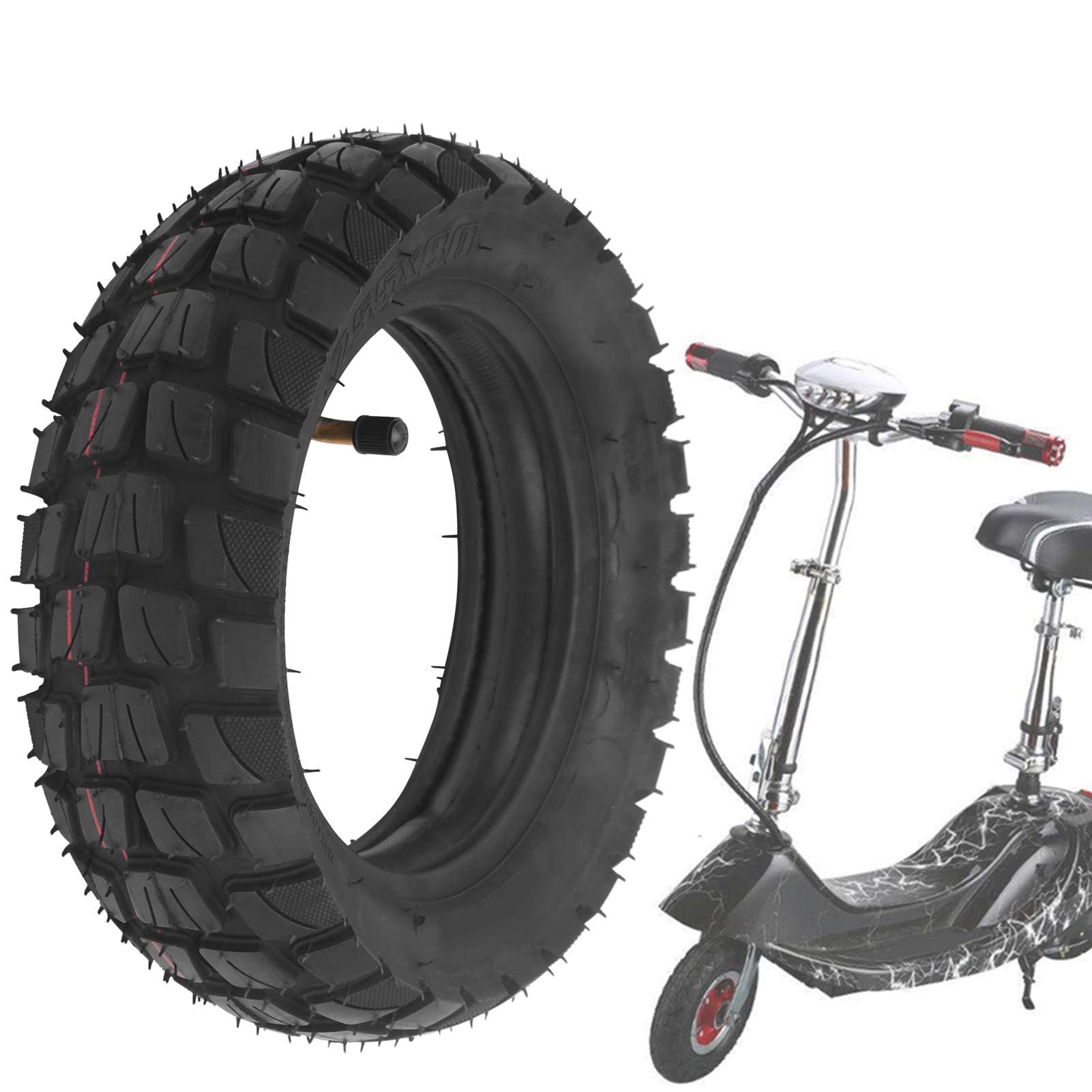 255X80 Pneumatico D'Aria Pneumatico Esterno per Scooter Elettrico 10X Dualtron KuGoo M4 Upgrade 10 Pollici Pneumatico Fuoristrada,90 Gradi