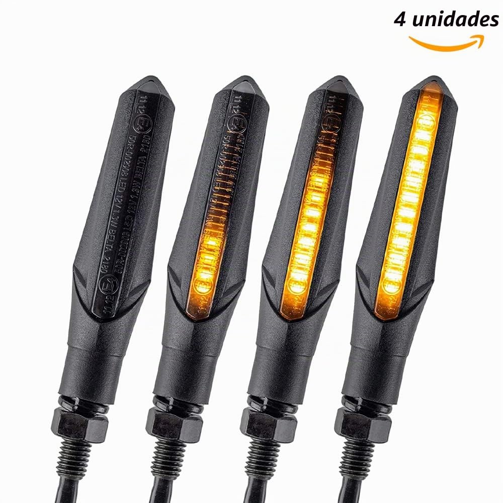 Simda Pro Intermitentes Moto Homologados LED Lámparas con relé Luces de Dirección Señales Universal Motocicleta