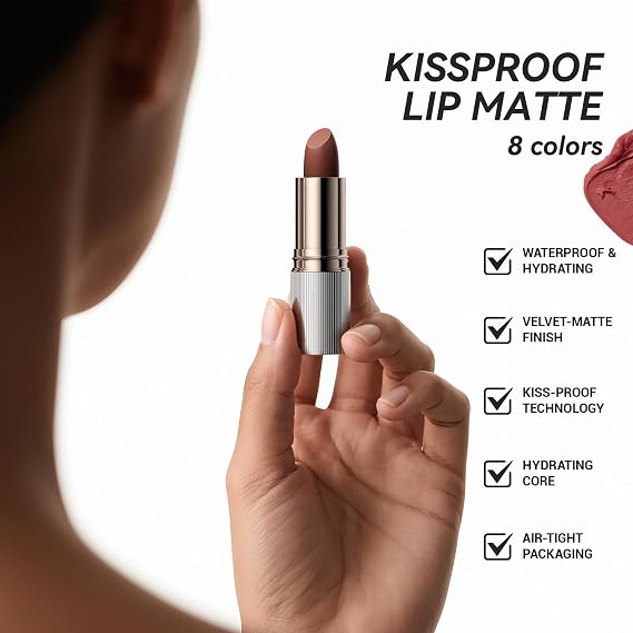 MAANGE Lipstick, Matte Lipstick Long Lasting Transfer-Proof Waterproof & Hydrating Lip Makeup, Full Coverage for a Nourishing Pout,1 Count-N103