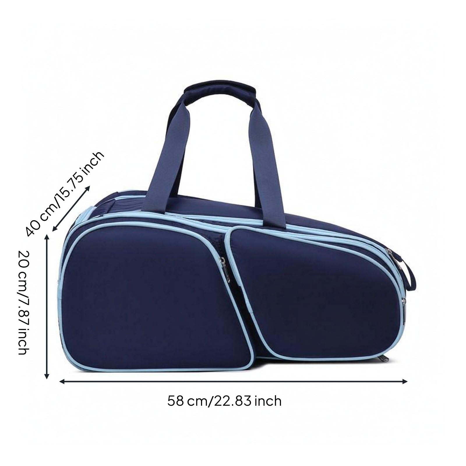 Borsa Racchette Tennis Scomparti con Cerniera Custodia Racchette Badminton Manici Doppi Borsa Tennis