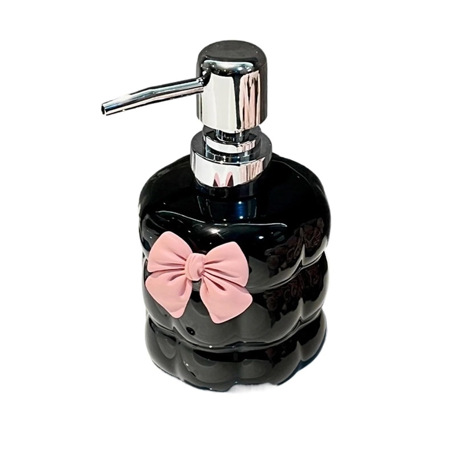 Ugzxcvbn Black Ceramic Soap Dispenser, Ceramic Soap Dispenser Bow Cotton Emulsion Lotion Hand Sanitizer Bottle Multicolor 200Ml