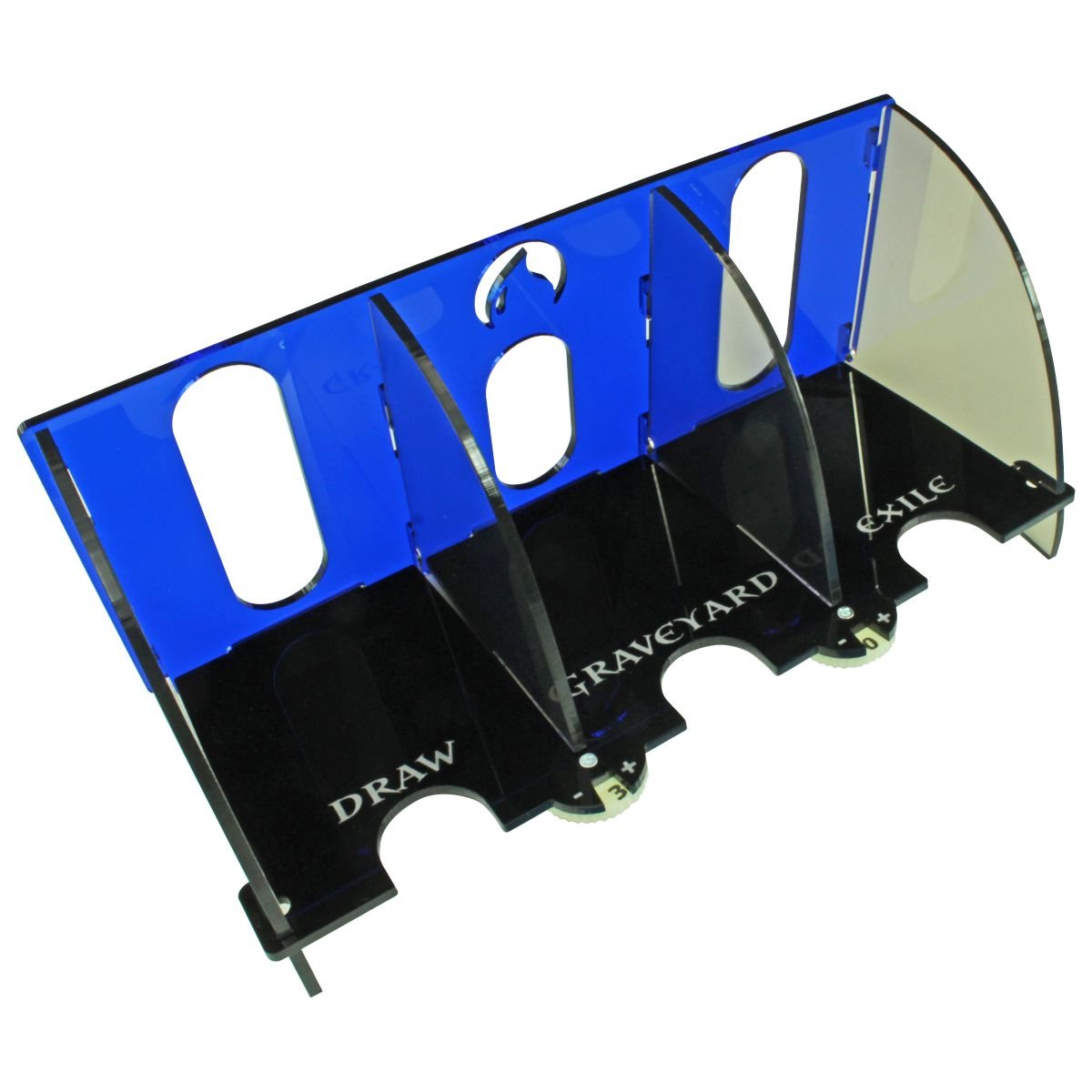 LITKO Card Deck Game Organizer with Life Count Dials | Compatible with Magic: The Gathering | Draw | Graveyard | Exile (Blue)