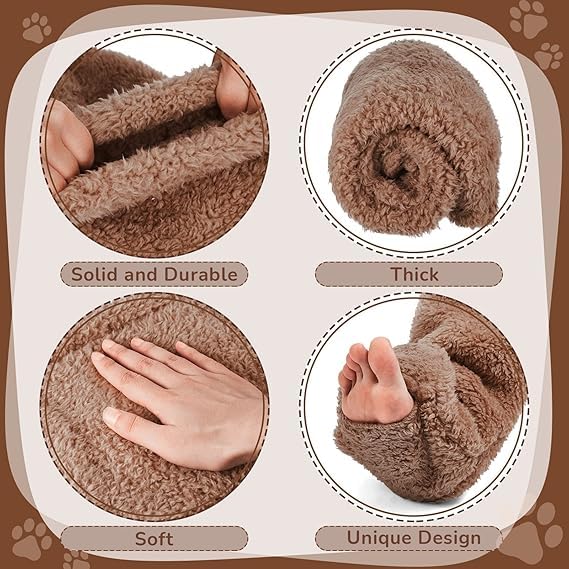 Image of Thigh High Fuzzy Socks for Women Long Fuzzy Socks for Women Knee High Fuzzy Leg Warmers Women Fuzzy Socks Long Fuzzy (Brown), Large