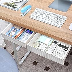 MUOIVG Cajón debajo del escritorio, 2 unidades, caja de almacenamiento oculta, organizador autoadhesivo para oficina, Escuela, Hogar y Oficina
