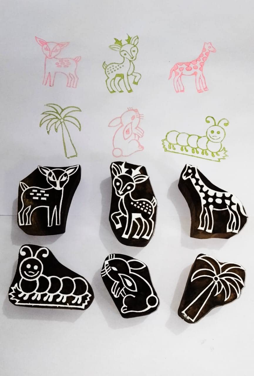 P.S.WOODEN BLOCKS STAMPS,Multi Design Set of 6 pcs Textile Wooden Block Printing Stamp Medium Size (B08HZ727JM) Amazon Price History, Amazon Price Tracker