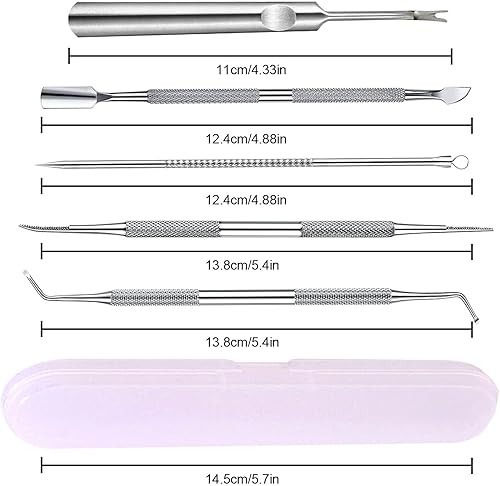 Miniatura 2 de jindian - Kit de herramientas de pedicura para uñas encarnadas, lima de uñas y levantador de uñas, empujador de doble cara, kit de manicura de uñas