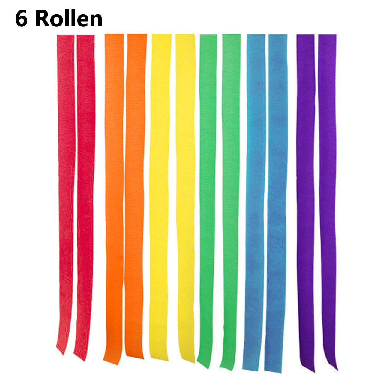 6 Rollen Krepppapier Bunt 4,5cm X 22m - Macaron Farben Für Partydeko