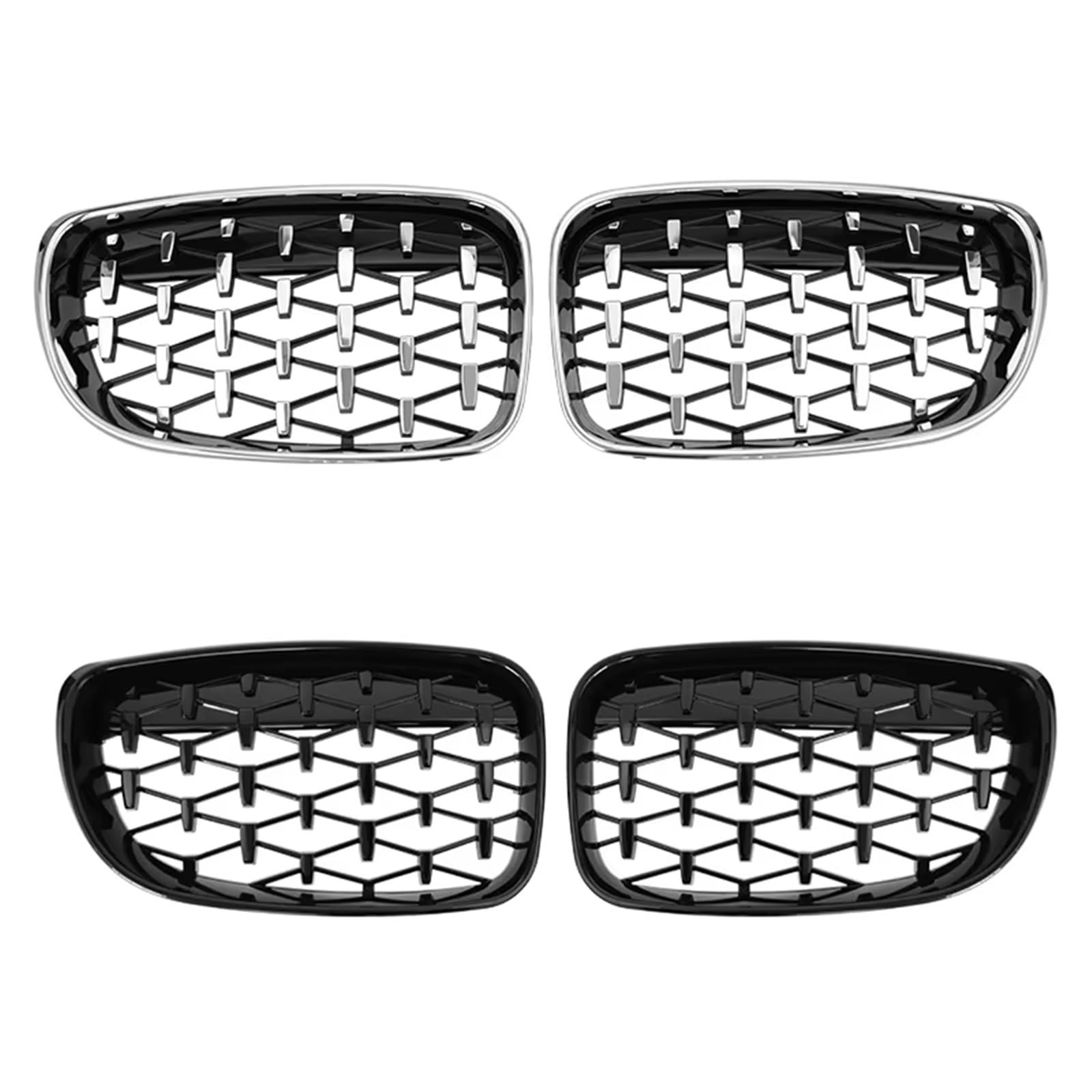 Griglia Anteriore Per BMW Serie 1 E81 E82 E87 E88 128I 130I 135I 2007-2011 Auto Griglia Rene Anteriore Paraurti Griglie Racing Griglia Principale(Nero)