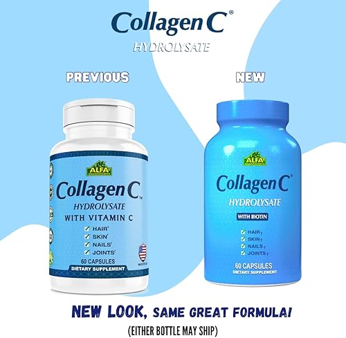 Miniatura 2 de CollagenC Hydrolizsate - Cápsulas de colágeno paquete de 4 con biotina y vitamina C - 60 cápsulas por botella para la piel, el cabello, las uñas, el