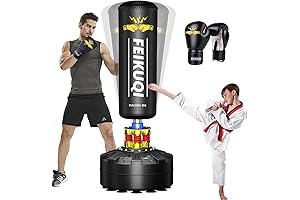 Punching Bag with Stand: Home Kickboxing Bag for Adults, Kids and Family