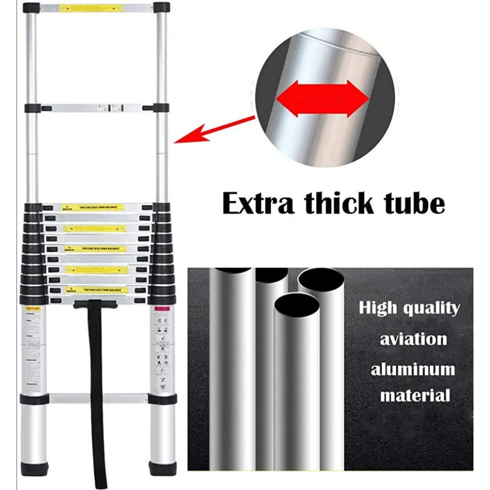 ATC Aluminium Telescopic Ladder Single Wall-Supporting (7Ft) 2