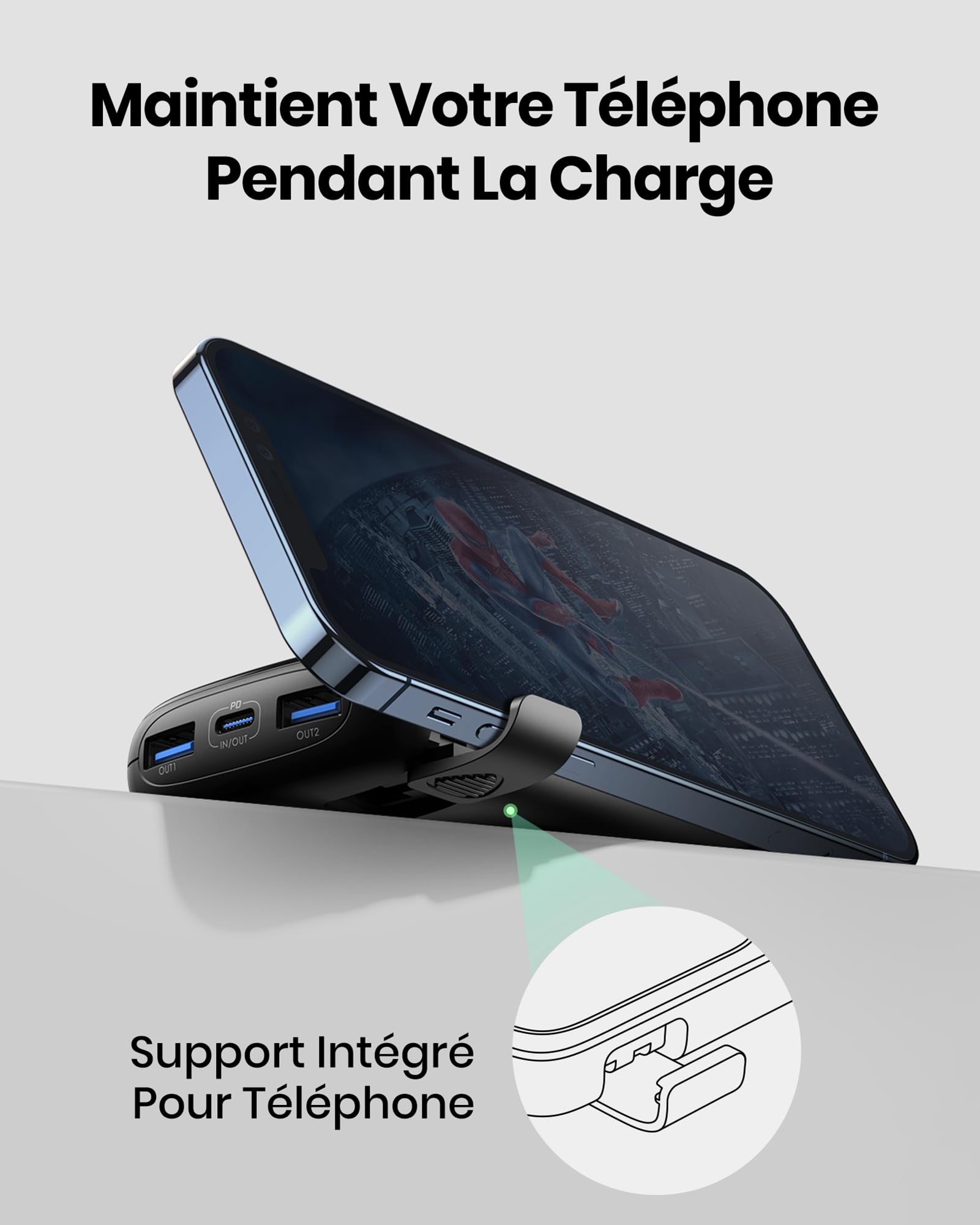 INIU Batterie Externe, Mini 10000mAh 22.5 W Power Bank Charge Rapide Chargeur Portable, USB C Out & Input Powerbank avec Support pour iPhone 17 16 15 14 13 Pro Max Plus Samsung S23 S22 AirPods iPad