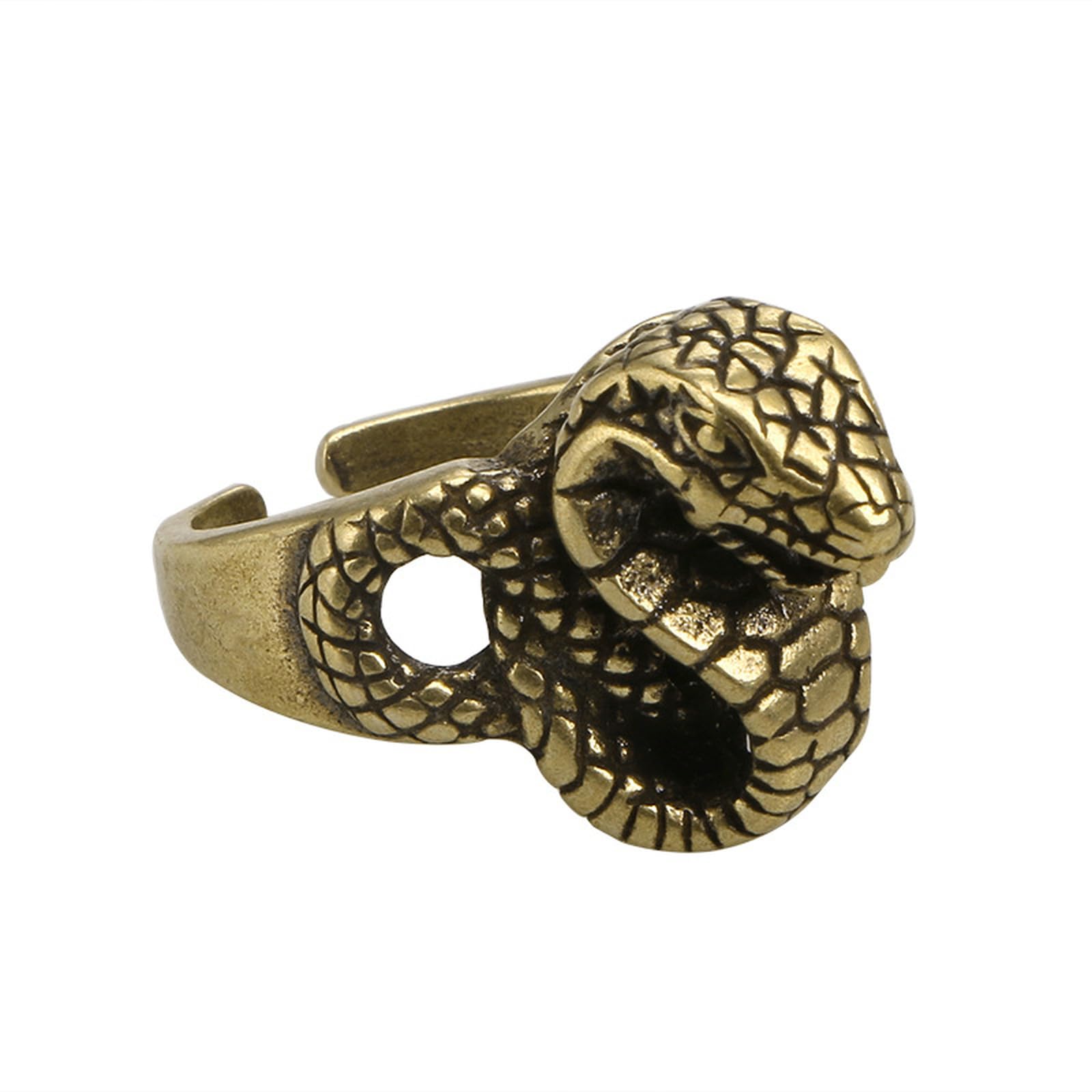 NBKLSWSUI Handmade Bronze Snake Ring Sculpture Figurine Sculture For Living Room Home Office Desk Bedroom Unique New Homeowners Feng Shui Sculptural