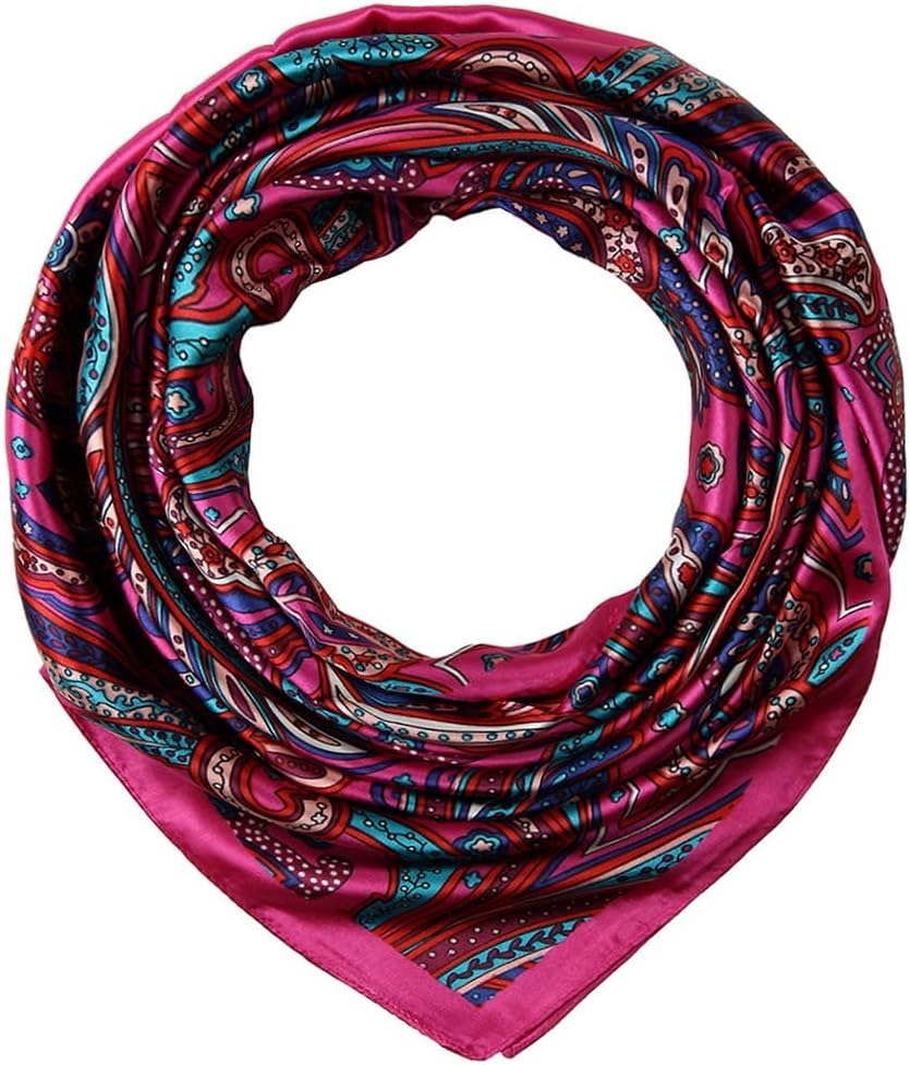 35x35 Large Square Satin Hair Scarf for Women – Silk-Feel Head Wrap, Night Protection, Fashion Bandana & Headscarf