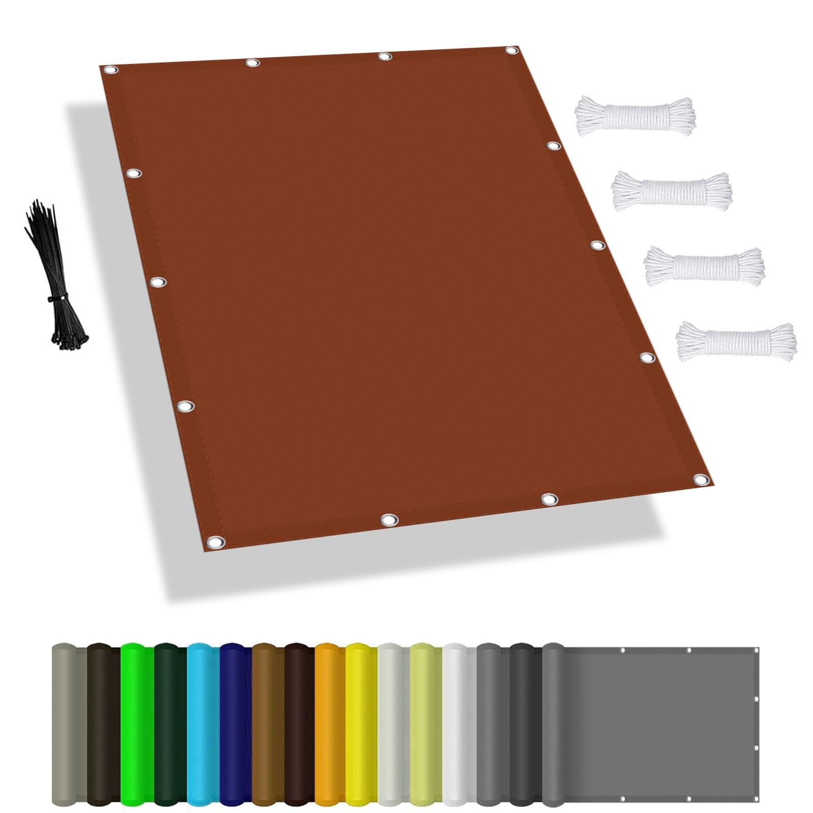 Voile d'ombrage 2.1 x 2.5 m imperméable rouge rouille pour aménager un balcon ou un jardin