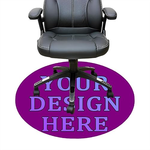 Vista 70 de Tapete redondo personalizado para silla de oficina para suelo de madera dura, tapete personalizado para silla de computadora, diseña tu imagen, Negro