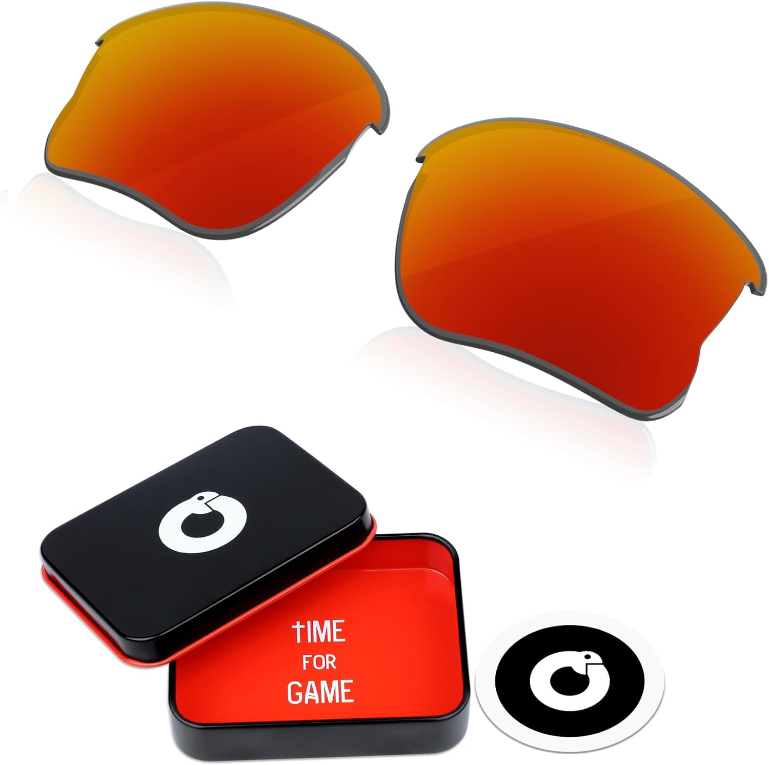 1.8MM Polycarbonate Replacement Lenses for Oakley Flak Jacket XLJ 63mm Sunglass - Fire Red