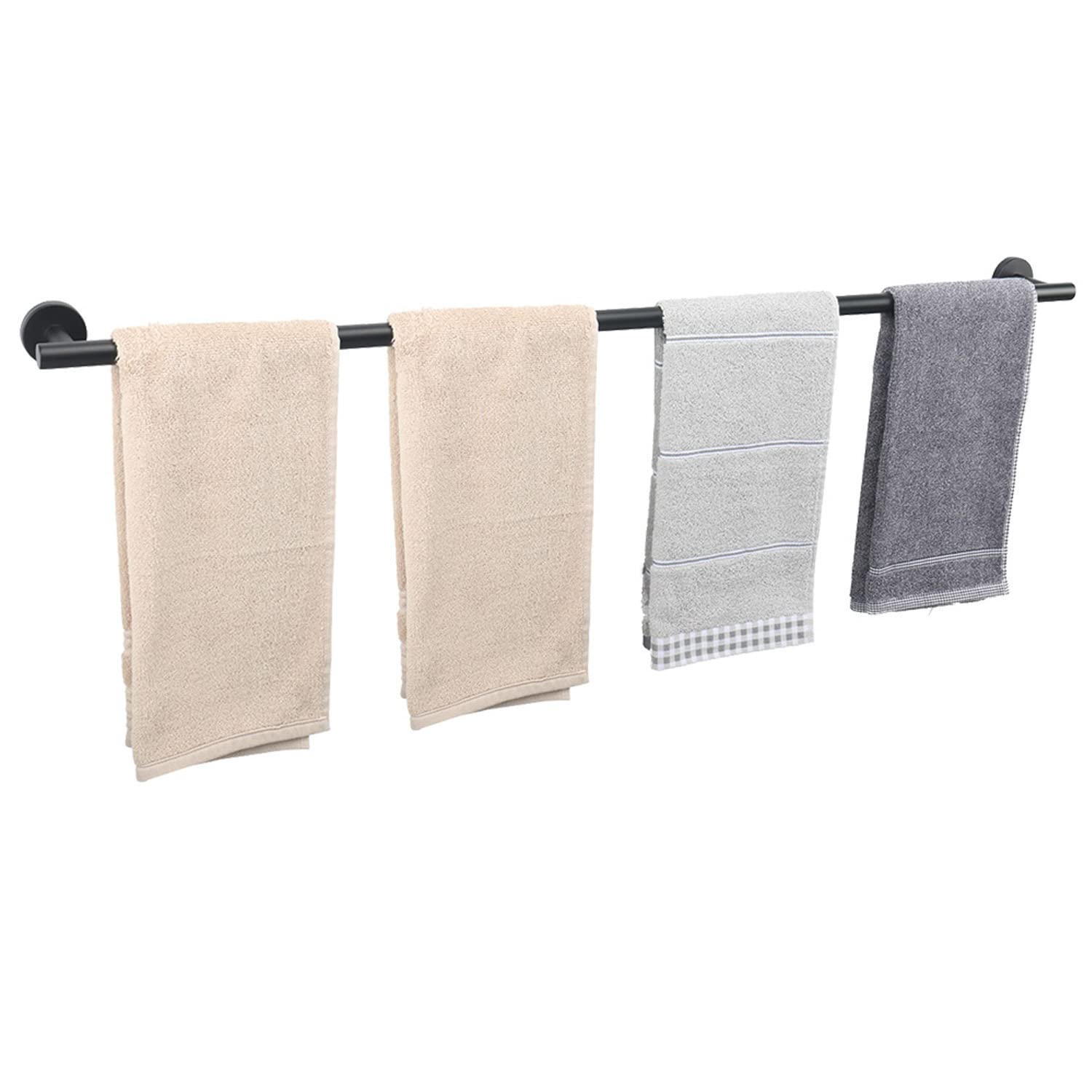 TocTen Barra portasciugamani da bagno, in acciaio inox SUS304, resistente, da parete, per appendere asciugamani, 84 cm, nero