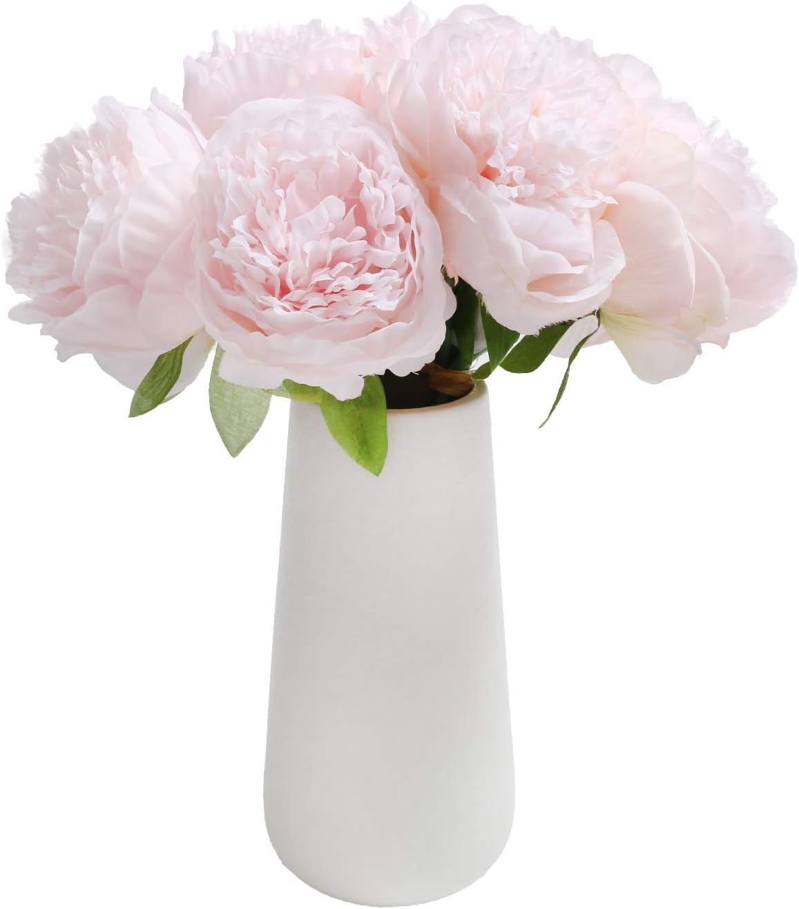 U'Artlines 2Bouquet 10Heads Artificial Peony Silk Flower Leaf Home Office Wedding Party Festival Bar Decor (Light Pink)