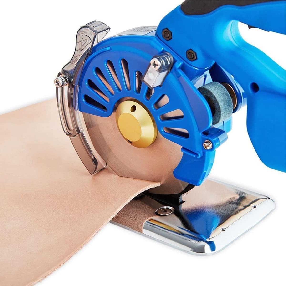 Electric Rotary Fabric Cutter - Cordless Cloth Cutting Machine With 2 Blades & Batteries, 5 Speed, Cuts Up To 27mm Thick