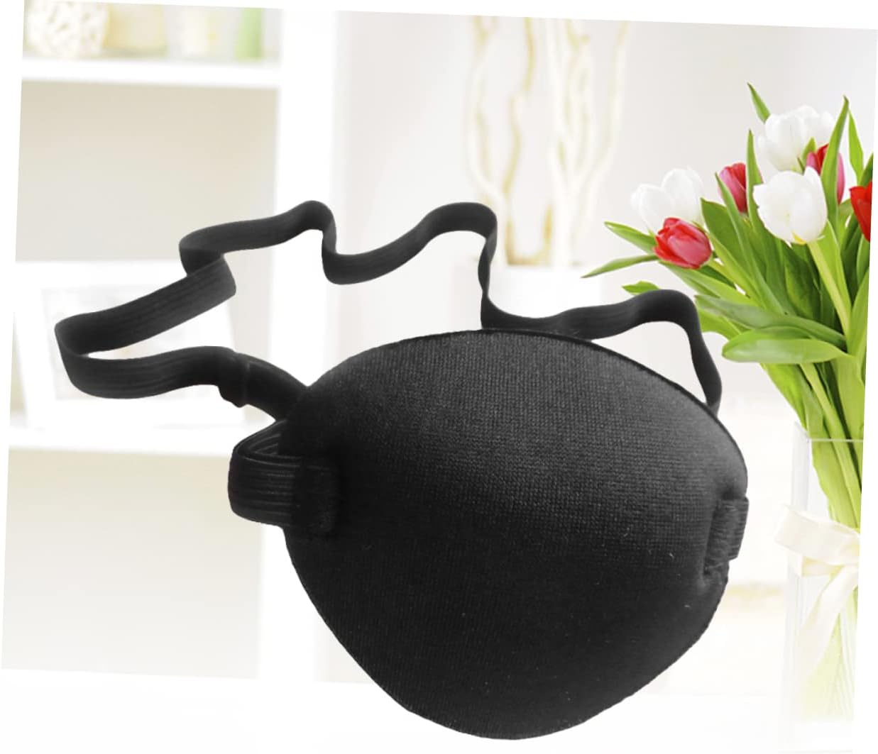 4pcs High-Elastic Sponge Eye Patch for Amblyopia Treatment Black Lazy Eye Cover for Adults and Cosplay Complete Sunlight Blockage