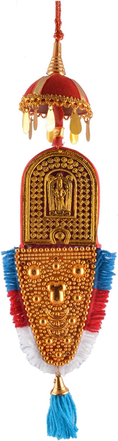 Plastic Nettipattam Car Decor Hanging ( Multi-Coloured, 9 cm x 6.5 cm x 30 cm )