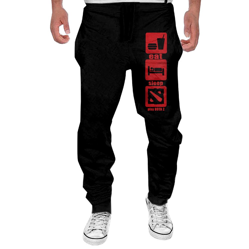 Men's Eat Sleep Dota 2 Cotton Convergent Medium Sweatpants