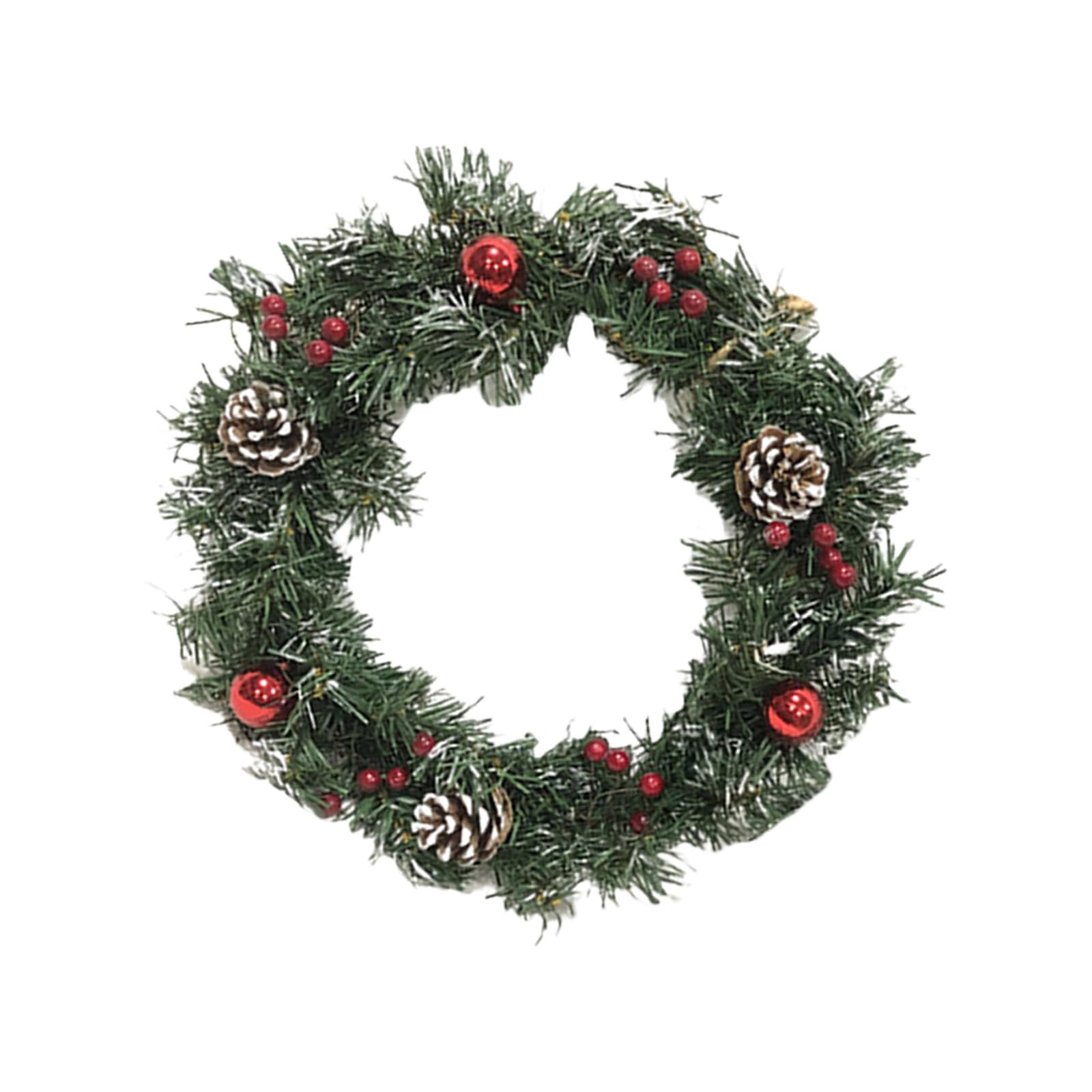 Christmas Wreath Green Garlands Front Door Wreath with Pinecone Decorative Wreaths for Door Wall Porch Decoration Green Garlands