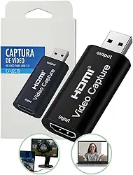 Placa de captura de vídeo HDMI 4K, cartão de captura de vídeo Cam Link, adaptador de captura de áudio HDMI para USB 2.0 dispositivo de captura de gravação para streaming, transmissão