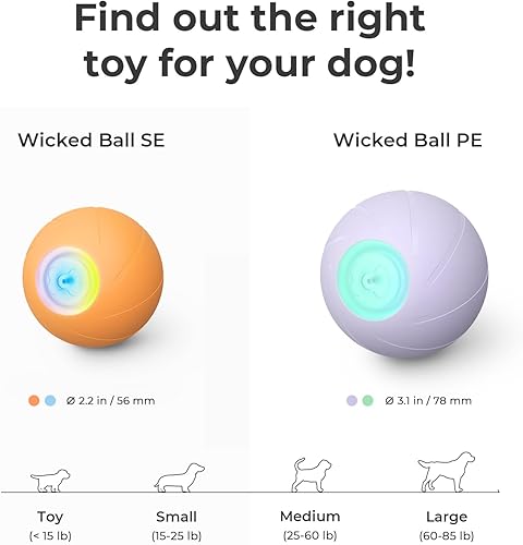 Miniatura 7 de Cheerble Juguete inteligente interactivo para perros, bola de polietileno Wicked Ball, bola giratoria de rebote automático en movimiento, bola