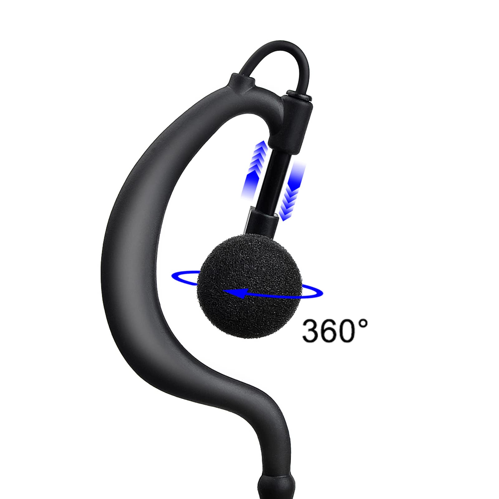 Walkie Talkie Auricolare Auricolare Compatibile con Motorola CP040 DP1400 GP88 GP300 Radio, G-Shape, PTT con Microphne (4 pezzi)