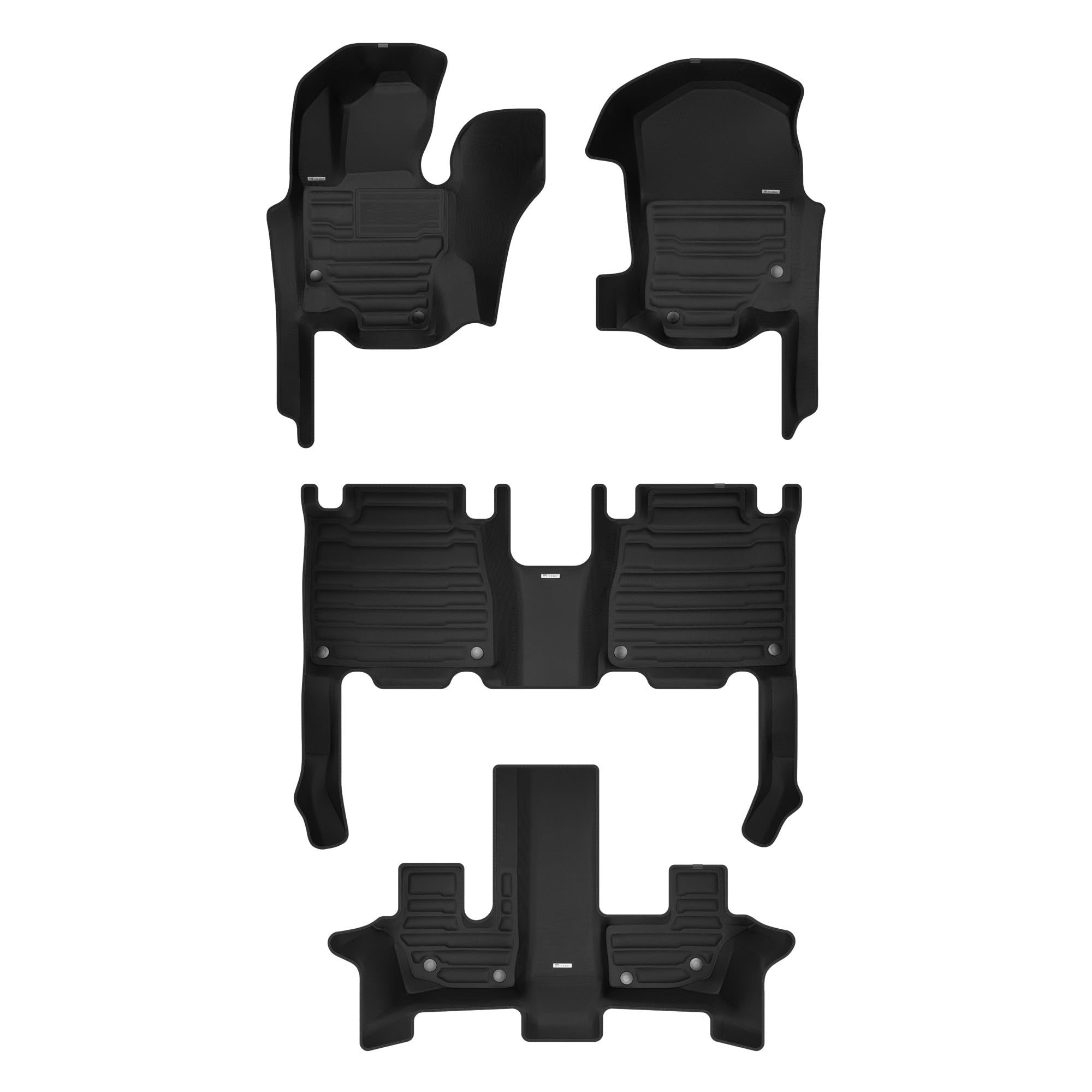 TuxMat - for Mercedes-Benz GLS 7-Seater with Executive Rear Seating Package 2020-2026 Models - Custom Car Mats - Maximum Coverage, All Weather, Laser Measured - Set Includes 1st, 2nd and 3rd Rows