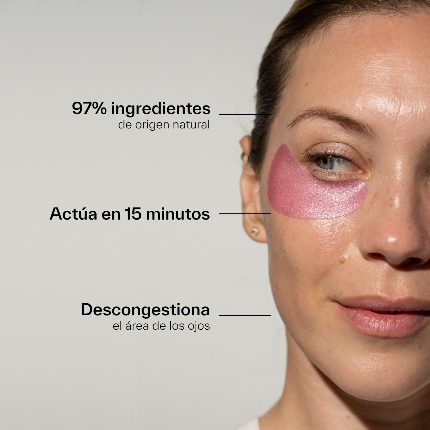 DAY+ | Parche Ojos Anti-Ojeras | Reduce las ojeras y las bolsas, Descongestiona y Tonifica el contorno de los ojos | Cafeína, Ácido Hialurónico | 97% de ingredientes naturales | Paquete de 6 pares