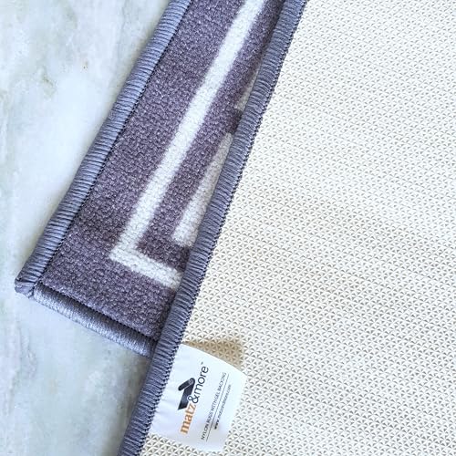 Image of Matz&More Greek Single Line Rug | 100x150 CM | Grey White | Soft Nylon Loop Pile with Anti-Slip Gel Backing | Living Room, Bedroom & Office Floor Carpet