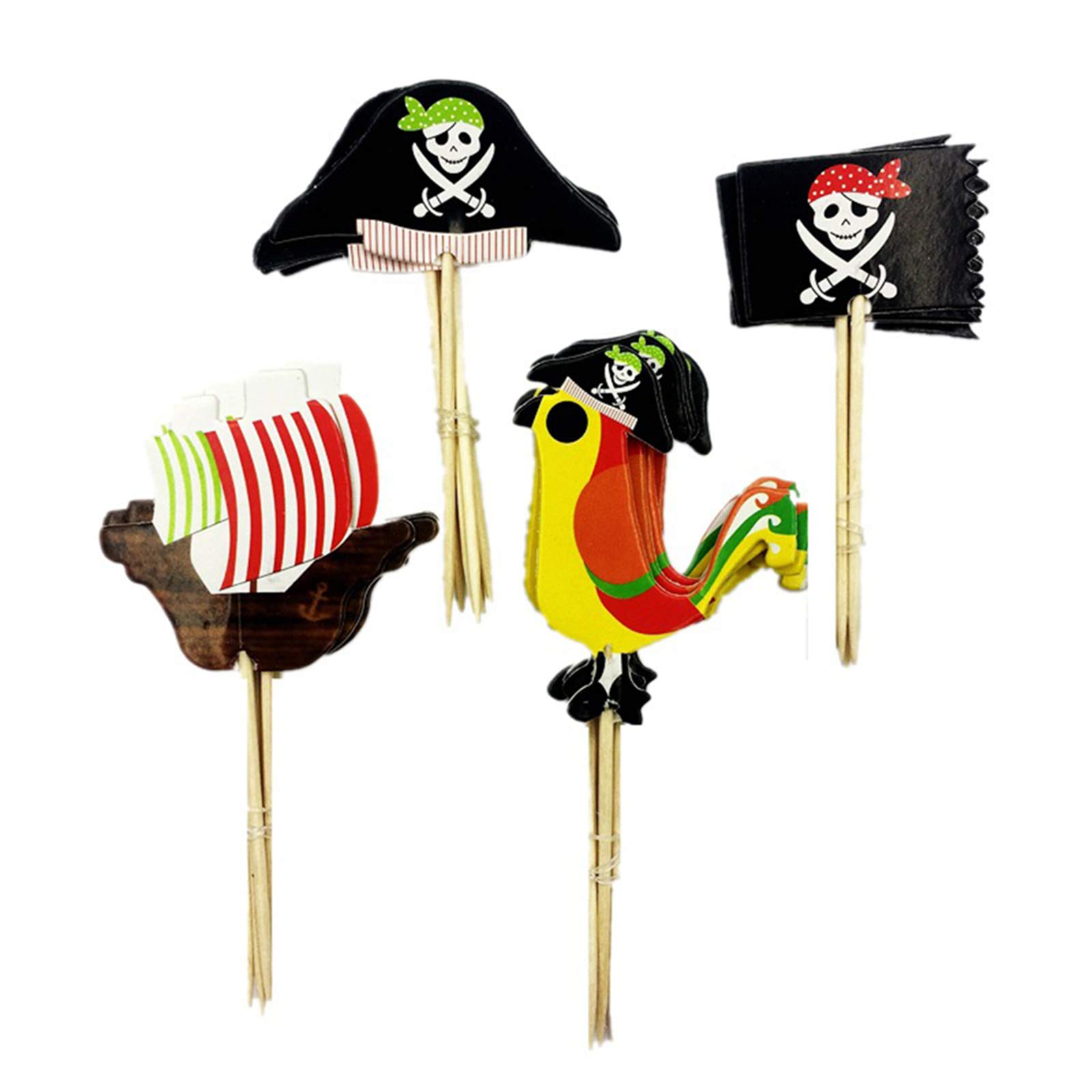 48 Piraten-Kuchendeckel – Bunte Deko-Aufsätze Für Piraten-Party & Kindergeburtstag