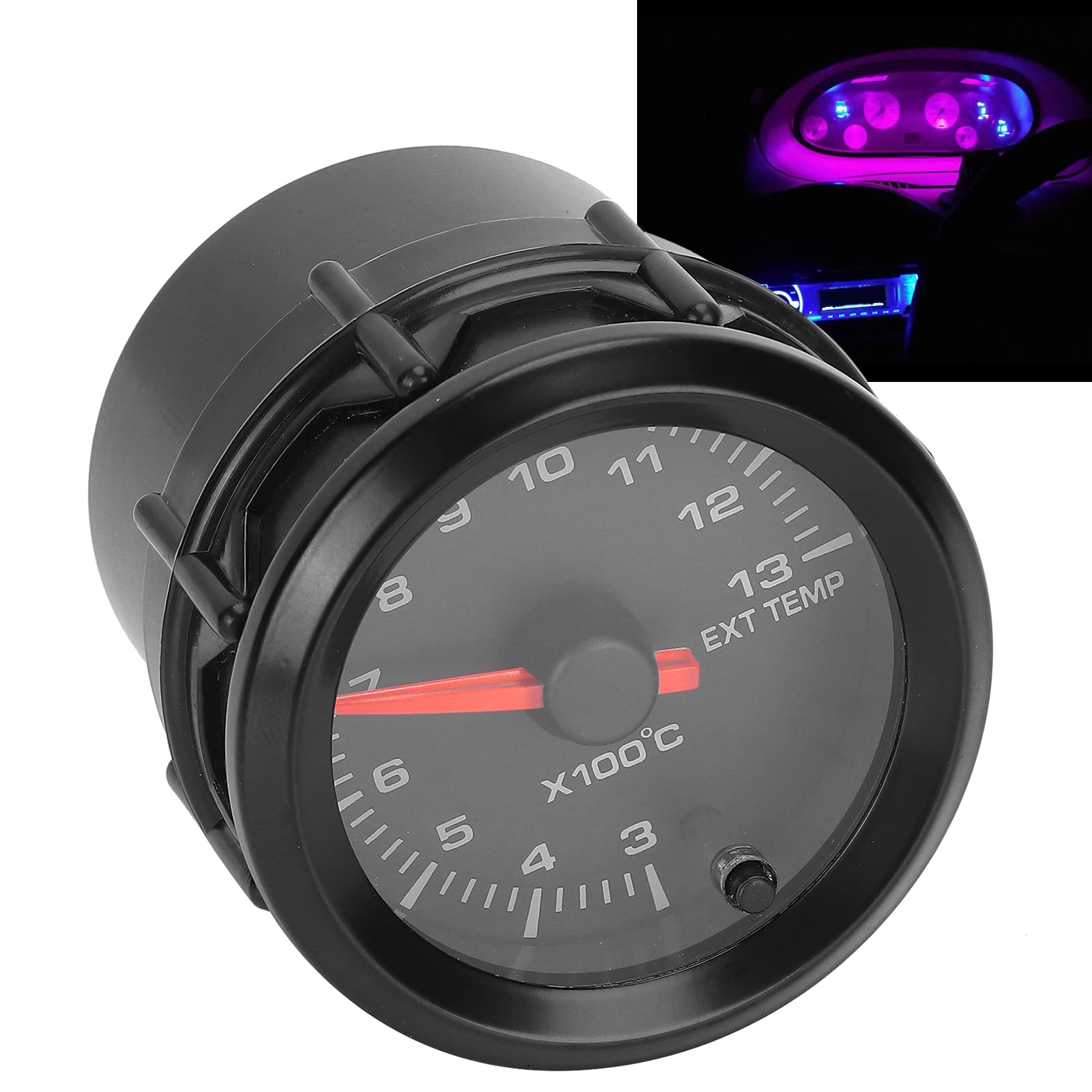 OMABETA Jauge EGT Jauge de température des gaz d'échappement de voiture mètre LED rouge