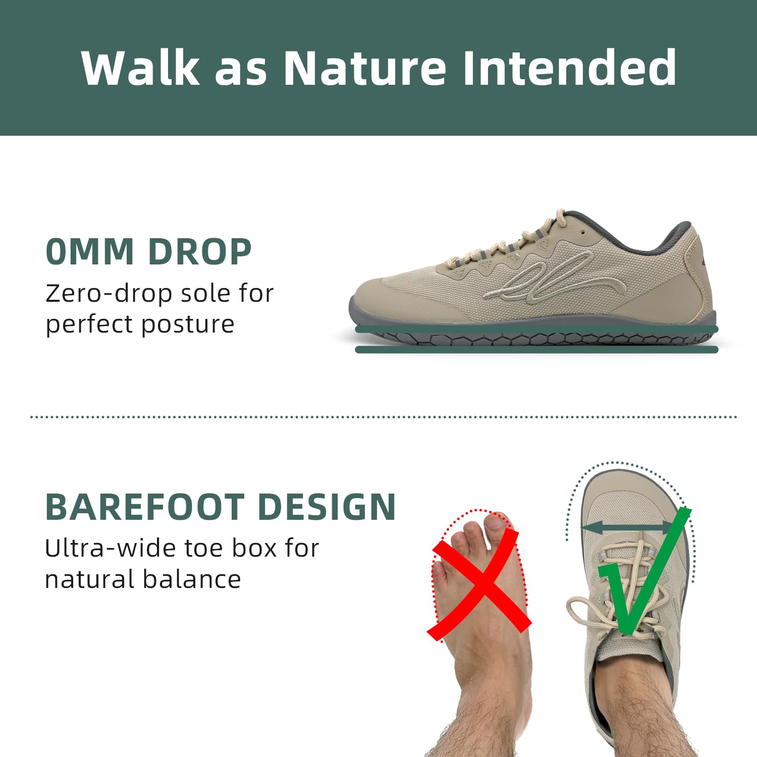 earthinglife Barefoot Grounding Shoe for Herren Wide Toe Box Low-Top Shoes Lightweight Flexible for Foot Health & Natural Wellness Breathable Upper Non-Slip Flexible Conductive Outsole Walking Shoes