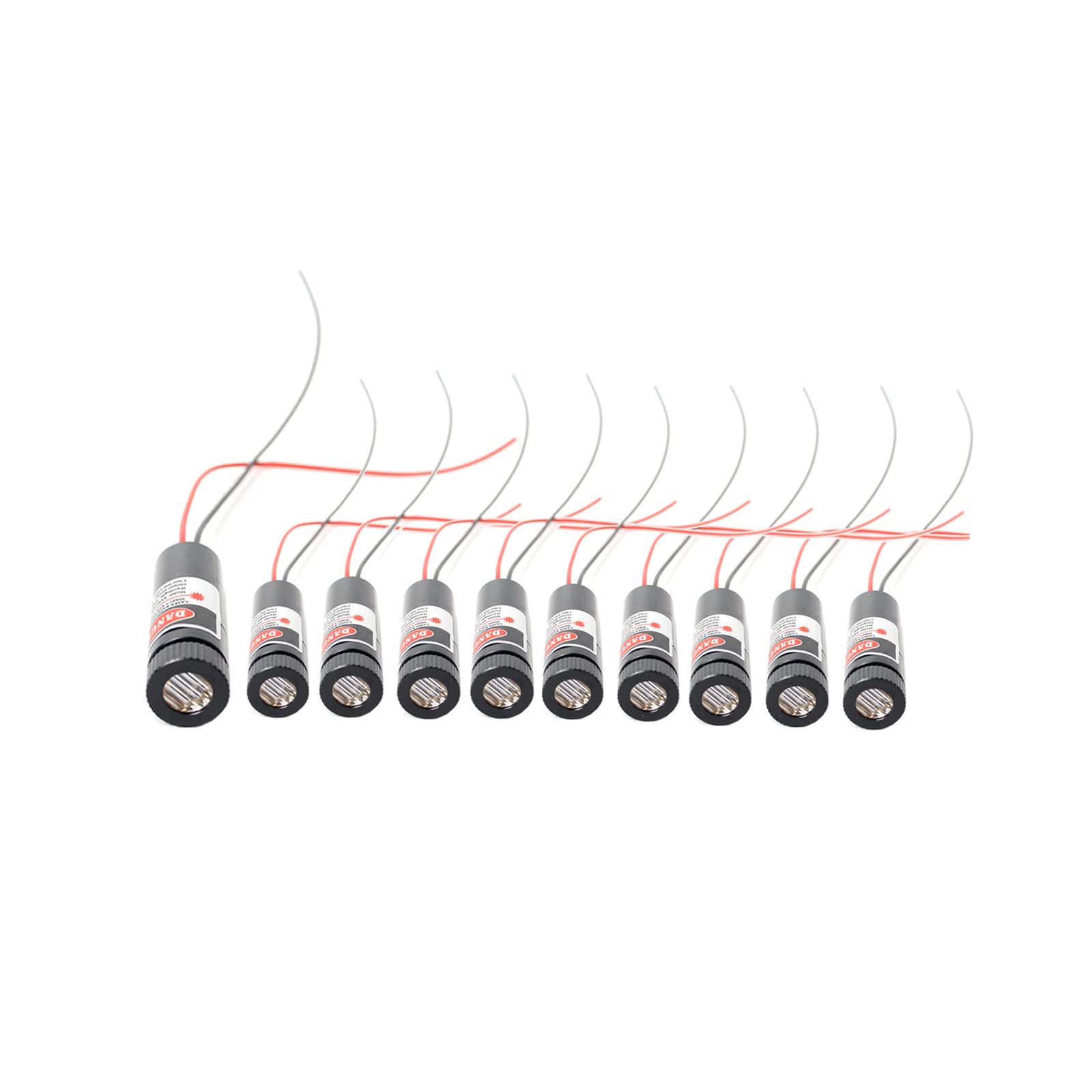 Red line Laser Module Industrial Laser Group Module Adjustable Focal Length,The housing is provided with an Insulator (line-10pack)