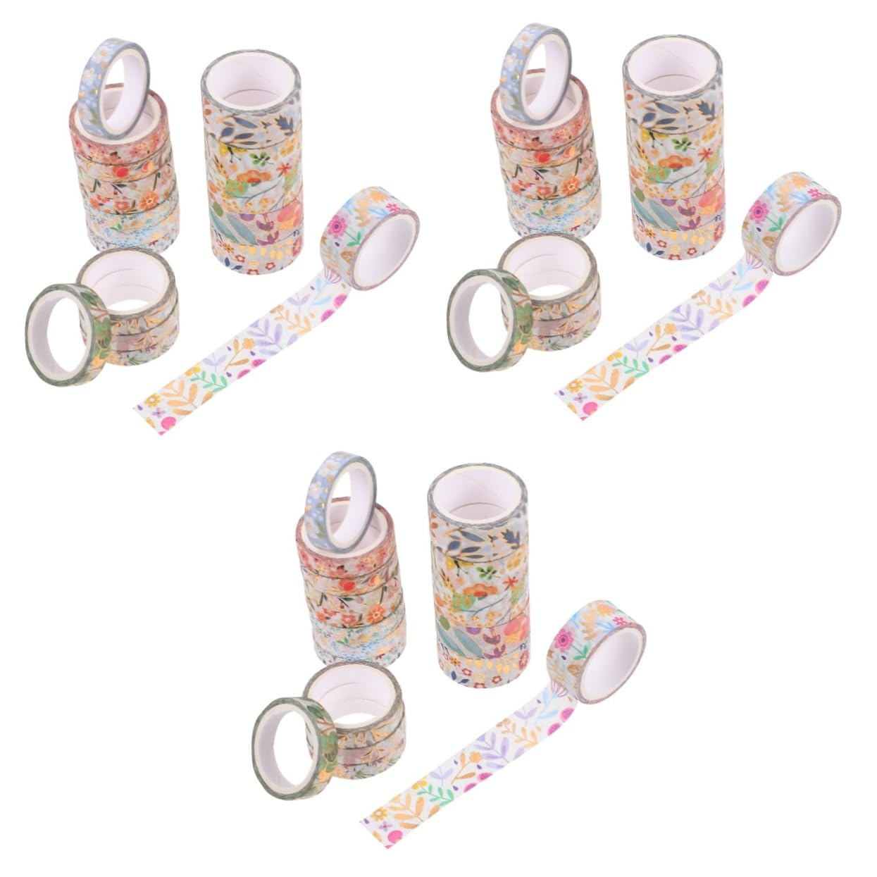 3 Sätze Washi Tape Dekoratives Klebeband Mit Hot Stamping Für Scrapbooking Und Diy Projekte Für Bastelenthusiasten 18 Rollen * 3